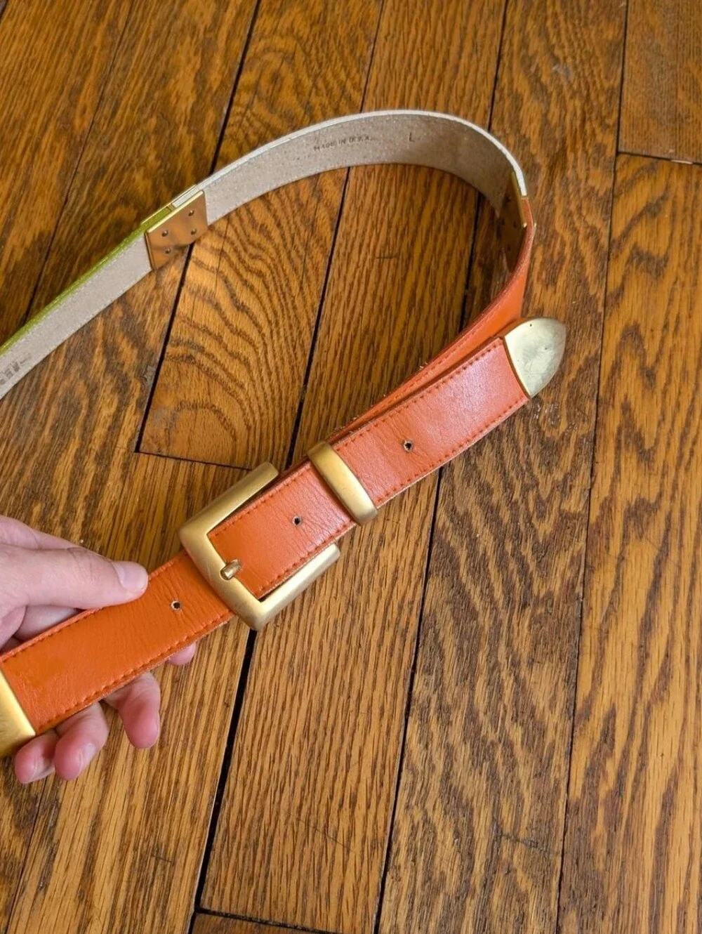 Vintage 90's Retro Colorblock Leather Belt